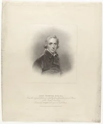 Portret af John Hoppner John Hoppner, Esq. R.A. (titel på objekt) britiske portretten (serietitel) The British Gallery of Contemporary Portraits (serietitel)