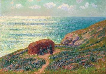 Tangplukkere i Moelan, Bretagne, 1900