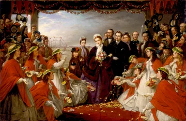 H.K.H. Prinsesse Alexandras landgang i Gravesend, 7. marts 1863
