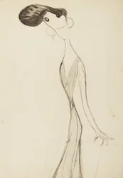 Irene Vanbrugh, studie til serien Stars of the Music Hall Stage, ca. 1908 (wc på papir)