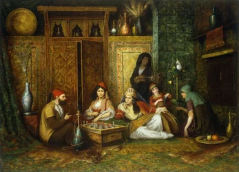 The Chess Game (olie på lærred)