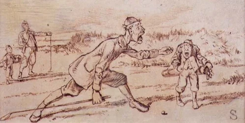 Råber efter Caddie, illustration fra "Graphic"-magasinet, udgivet ca. 1870 (litografi)