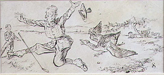 The Attacked Golfer, illustration fra 