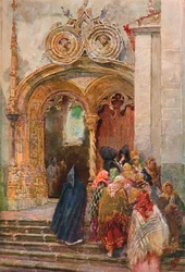 Syddøren til Matriz-kirken, Ponta Delgada, c1899