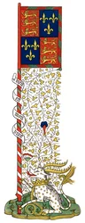 Banner med Englands og Frankrigs våben, inddelt, c1445, 1843.