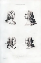 Hovedbeklædning, begyndelsen af det 16. århundrede, 1843.