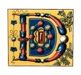 Startbogstav D, 1400-tallet, 1843.