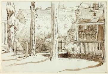 Hus og gamle træer