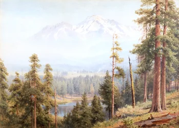 Shasta - Sneskyer, Californien, ca. 1910 (akvarel)