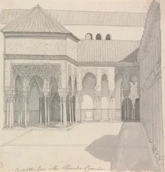 Løvernes domstol i Alhambra i Granada