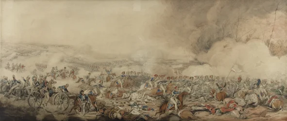 Slaget ved Waterloo, 18. juni 1815 (blyant og wc på papir)