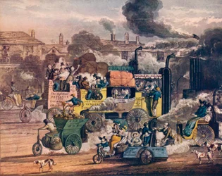 The Progress of Steam - En udsigt i White Chapel Road, 1905