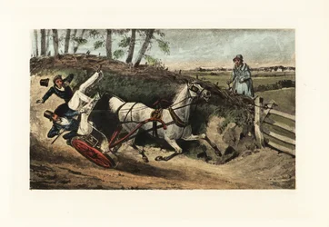 Victorianske engelske gentlemen smidt fra en en-hest koncert på en cou