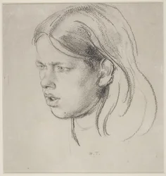 Head of a Girl (kridt på papir)