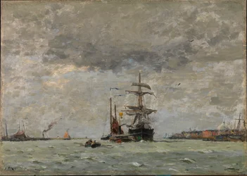 Indsejling til havnen, 1890.