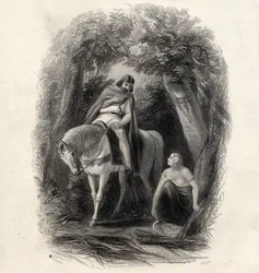 Kong Cormac (d.1138) og den smukke Eithne, graveret af J.Rogers, fra 