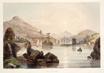 Havnen i Passages, fra »Skitser af landskaber i Spaniens baskiske provinser med et udvalg af national musik«, udgivet 1838