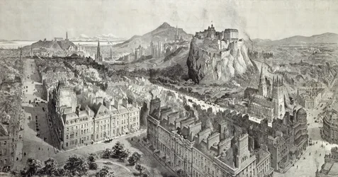 Edinburgh, graveret af H.W. Brewer og T. Griffiths