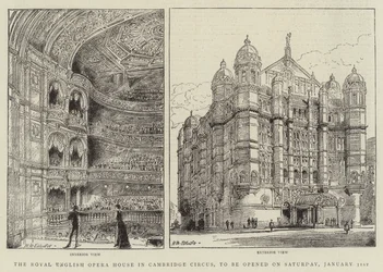 Det kongelige engelske operahus i Cambridge Circus, der åbnes lørdag den 31. januar