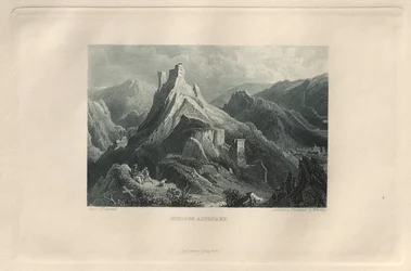 Det maleriske og romantiske Rheinland: Altenahr Slot, 1928.