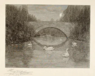 Aften, Svanesøen, Central Park, New York