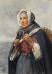 A Newhaven Fishwife (akvarel)