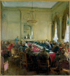 Første verdenskrig (1914-1918): "Et møde i Superior Council på Trianon Palace i Versailles i juli 1918"