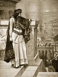 Zenobias sidste blik på Palmyra, illustration fra "Hutchinson