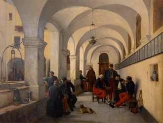 De franske kyrassieres ankomst til Nice i 1859, ca. 1859 (Olie på lærred)