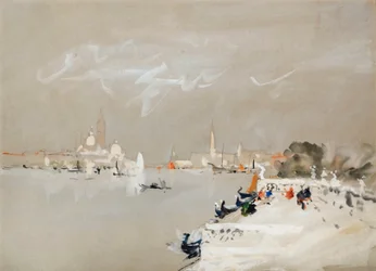 På den anden side af lagunen, Venedig (akvarel)
