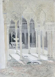 Løvegården, Alhambra, Granada, Spanien