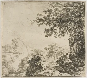 Mountainous Landscape with a Road, fra serien Set of Landscapes