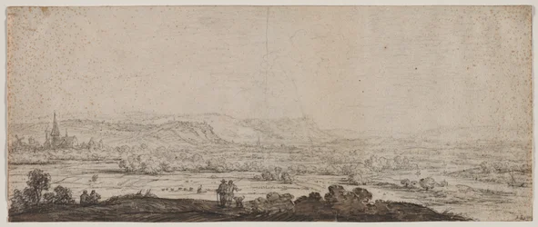 Landskab med landsbyen Schenkenschanz, Gelderland, 1600-tallet.