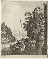 To både fortøjet under en klippe, 1667