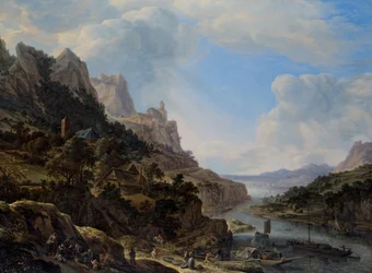 Landskab med floden Rhinen
