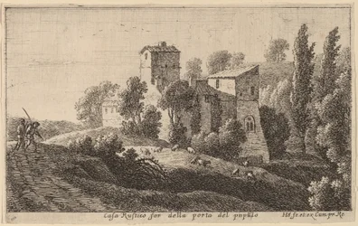 Gård ud over Porta del Popolo