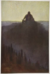Wotan venter i Valhalla på enden med sit knækkede spyd, 1906