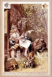 Snehvide og dværg syv. Illustration af Hermann Vogel