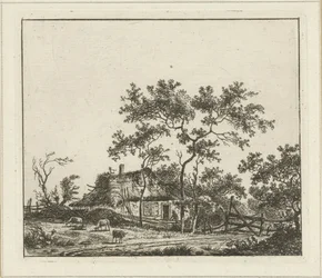 Landskab med gård Seks landskaber (titel på objekt)