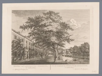 Udsigt over Mennonite Børnehjem i Amsterdam Udsigt over Mennonite Børnehjem, til Amsterdam / Vue de la Maison des Orphelins des Mennonites, à Amsterdam (titel på objekt)