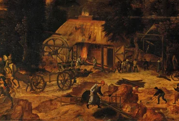 Kobbermine, detalje (olie på træ)