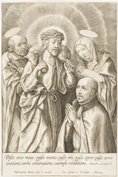 Ignatius af Loyola knælende foran Kristus, Jomfruen og Sankt Peter
