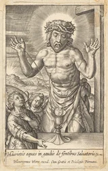 Forløserens blod æret af to engle, før 1619.