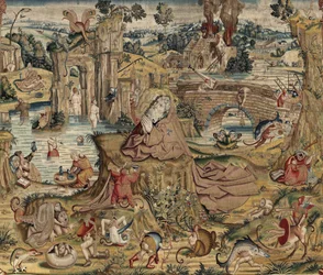 Gobelin inspireret af Hieronymus Boschs værk, ca. 1560 (guld, sølv, silke og uld)