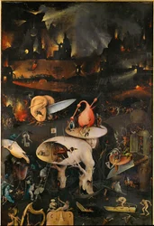 The Garden of Delights, højre panel, øverste halvdel