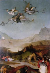 The Temptation of Saint Anthony Detalje af venstre fløj af en triptykon, mellem 1495 og 1515