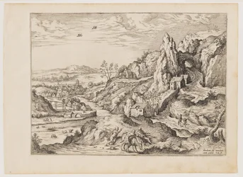 Abraham og Isak på vej til ofring, fra Landskaber med bibelske og mytologiske scener