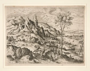 Daphne forfulgt af Apollo, fra Landskaber med bibelske og mytologiske scener