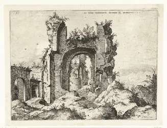 Første udsigt over Caracalla-badene Ex Rvinis Thermarvm Antonii Pii (...) (titel på objekt) Romerske ruiner (serietitel)
