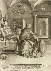 Saint Ambrose, fra serien The Four Fathers of the Church, pub. 1586